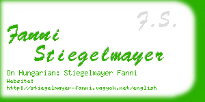 fanni stiegelmayer business card